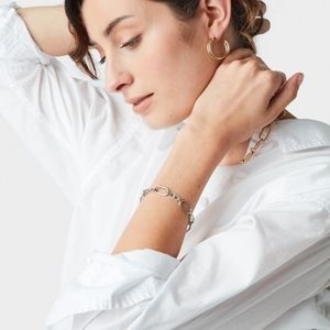 Shinola Oval and Bike Link Silver Bracelet